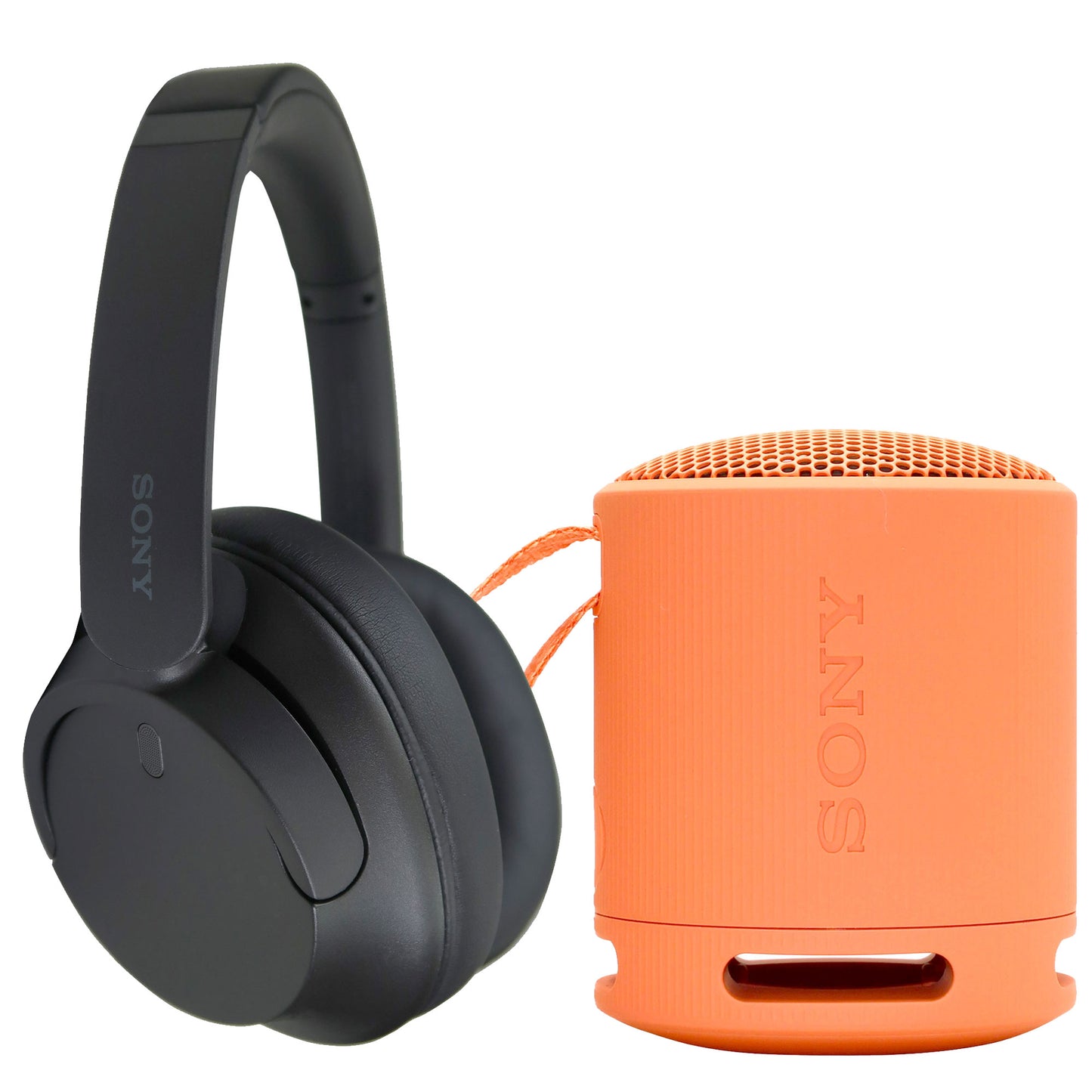 Sony WH-CH720N Wireless Over-Ear Noise-Canceling Headphones + Sony XB100 Waterproof Speaker Orange