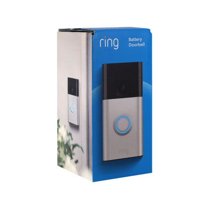 Ring - Battery Doorbell Smart Wifi Video Doorbell - Battery-Powered with Head-to-Toe Video, Live View, and Two-Way Talk - Satin Nickel