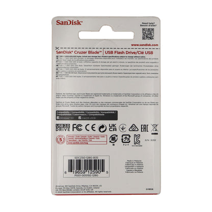 SanDisk Cruzer Blade USB Flash Drive - 128GB (Red)