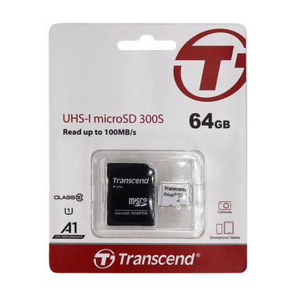 Transcend 64GB 300S UHS-I microSDXC Memory Card with SD Adapter