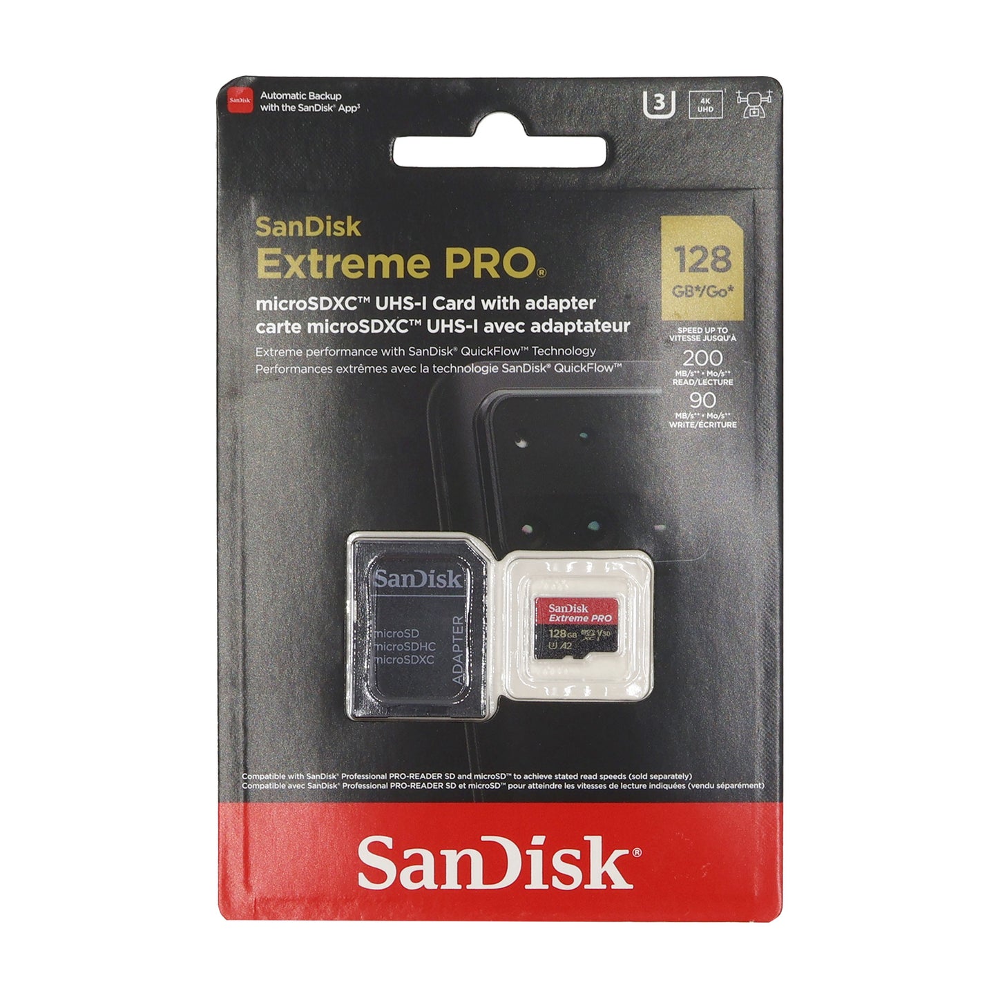 Sandisk 128GB Extreme Pro UHS-I Micro SD Up to 200MB/s Read 90MB/s Write with SD Adapter