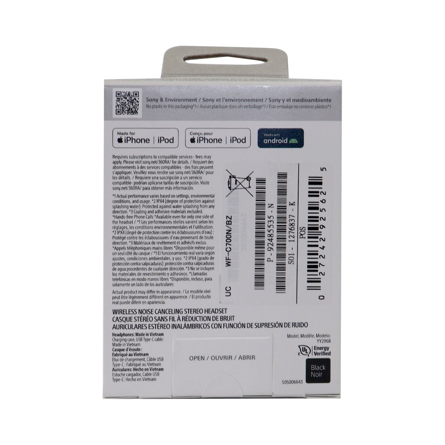 Sony WF-C700N Truly Wireless Noise Canceling In-Ear Headphones (Black)