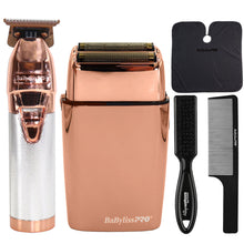 BaByliss Pro LIMITEDFX Collection Limited Edition Trimmer and Double Foil Shaver Rose Gold FXDUOFS2TRG Bundle