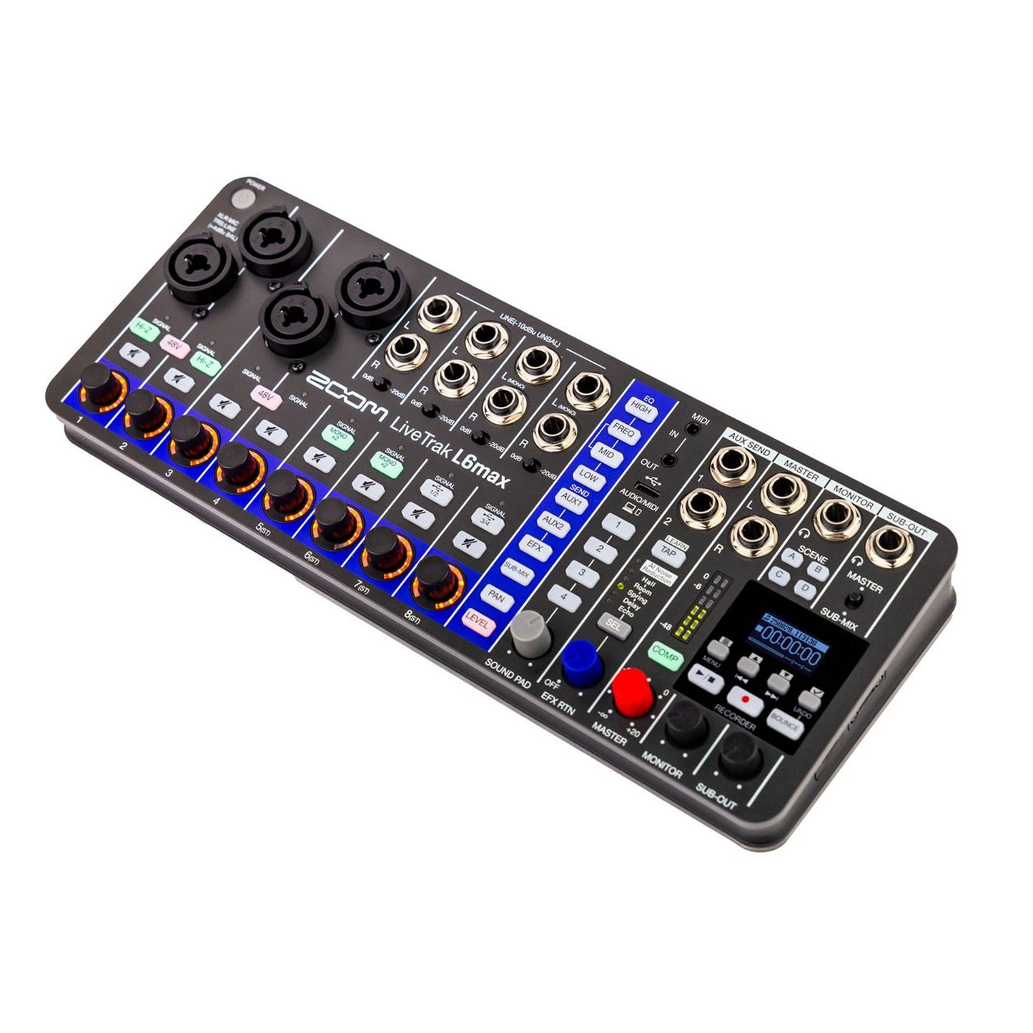 Zoom LiveTrak L6max Portable 12-Channel Mixer and Recorder with Sony MDR-7506 Sound Monitor Headphones (Black)