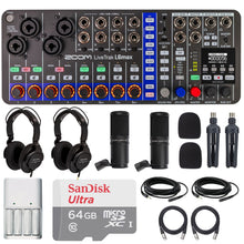 Zoom LiveTrak L6max Portable 12-Channel Mixer & Recorder with 2x ZDM-1 Podcast Mic Pack + Pro Audio Bundle