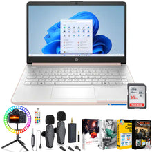 HP 14" Laptop - Intel Celeron N4500 2021 - 4GB Memory, 64GB eMMC (Rose Gold) Complete Setup Bundle