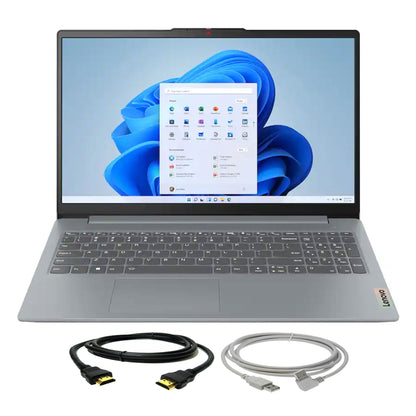 Lenovo IdeaPad Slim 3i 15.6" Full HD Laptop - Intel Core i3-N305 2023 - 8GB Memory, 128GB UFS (Arctic Grey) with Cables