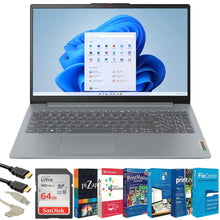 Lenovo IdeaPad Slim 3i 15.6" Full HD Laptop Intel Core i3-N305 2023 - 8GB Memory, 128GB UFS (Arctic Grey) Essentials Bundle