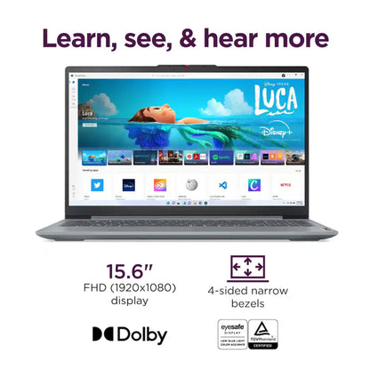 Lenovo IdeaPad Slim 3i 15.6" Full HD Laptop Intel Core i3-N305 2023 - 8GB Memory, 128GB UFS (Arctic Grey) Essentials Bundle