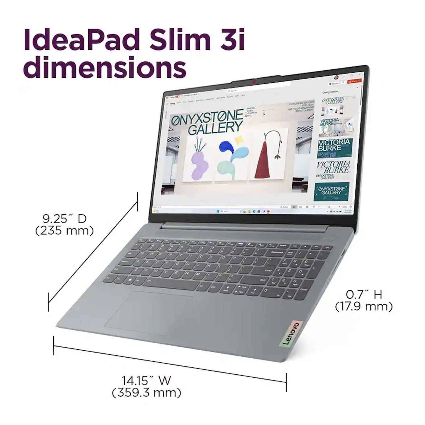 Lenovo IdeaPad Slim 3i 15.6" Full HD Laptop Intel Core i3-N305 2023 - 8GB Memory, 128GB UFS (Arctic Grey) Essentials Bundle