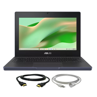 ASUS Chromebook CR11 11.6'' Ruggedized Laptop Intel Processor N100 Processor, 4GB RAM, 64GB eMMC Storage (Grey) + Cables