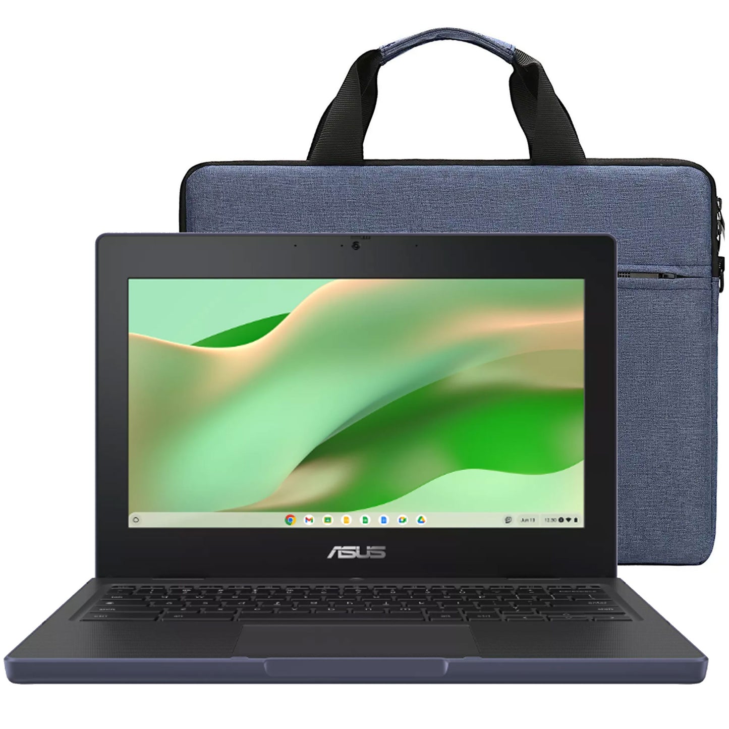 ASUS Chromebook CR11 Ruggedized 11.6'' Laptop - Intel Processor N100 Processor, 4GB RAM, 64GB eMMC Storage (Mineral Grey) + Splash Proof Laptop Bag