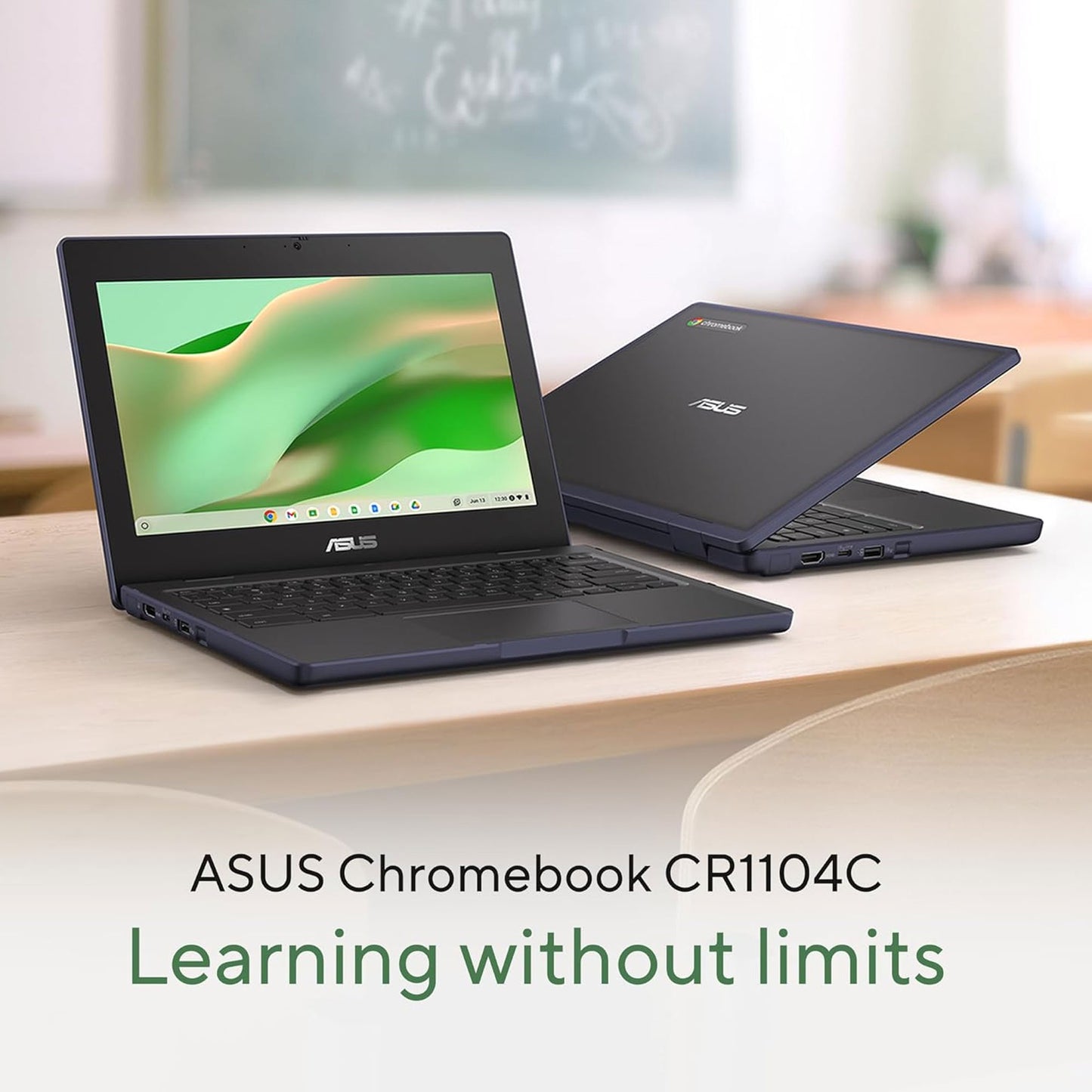 ASUS Chromebook CR11 Ruggedized 11.6'' Laptop - Intel Processor N100 Processor, 4GB RAM, 64GB eMMC Storage (Mineral Grey) + Splash Proof Laptop Bag
