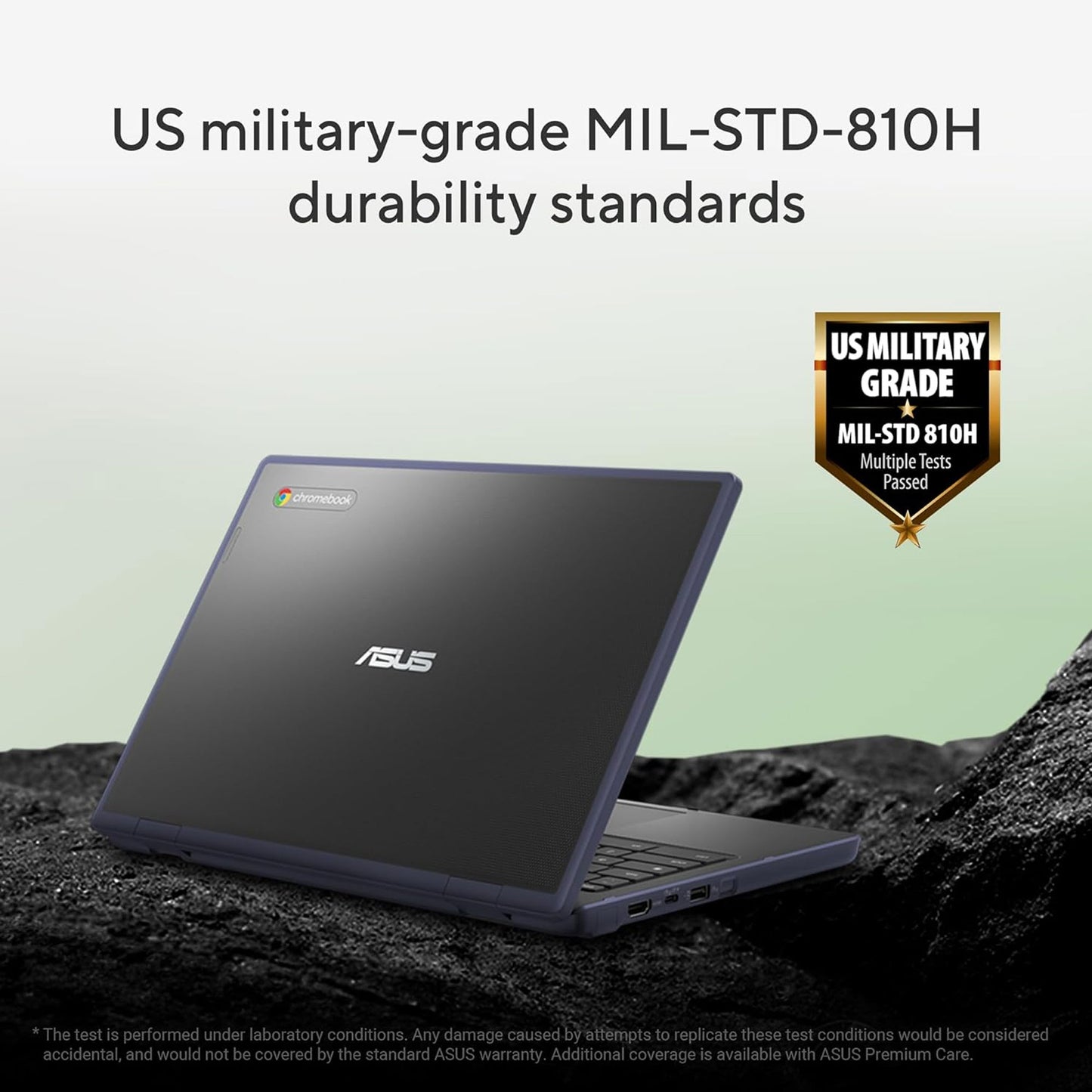 ASUS Chromebook CR11 Ruggedized 11.6'' Laptop - Intel Processor N100 Processor, 4GB RAM, 64GB eMMC Storage (Mineral Grey) + Splash Proof Laptop Bag