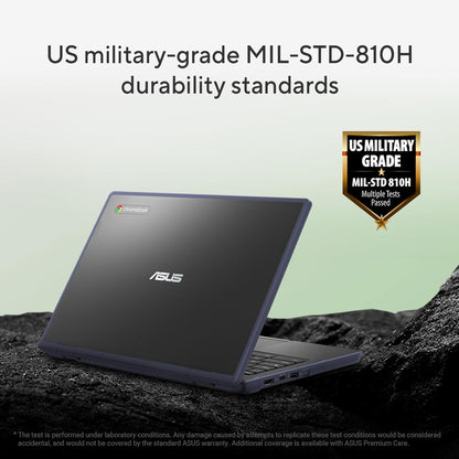 ASUS Chromebook CR11 Ruggedized 11.6'' Laptop - Intel Processor N100 Processor, 4GB RAM, 64GB eMMC Storage (Mineral Grey) + Splash Proof Laptop Bag