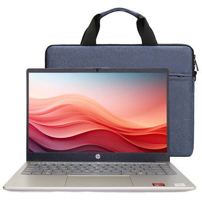 HP 14" HD Windows Laptop AMD Athlon 7120 - 4GB RAM, 128GB UFS (Moonlight Blue) + Splash Proof Laptop Bag