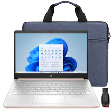 HP 14" Laptop Intel Celeron N4500 2021 - 4GB Memory, 64GB eMMC (Pale Rose Gold) with Splash Proof Bag and SanDisk Cruzer Blade USB Flash Drive - 128GB