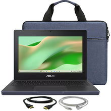 ASUS Chromebook CR11 Ruggedized Laptop, Intel Processor N100 Processor, 4GB RAM, 64GB eMMC Storage (Mineral Grey) with Laptop Bag and Cables
