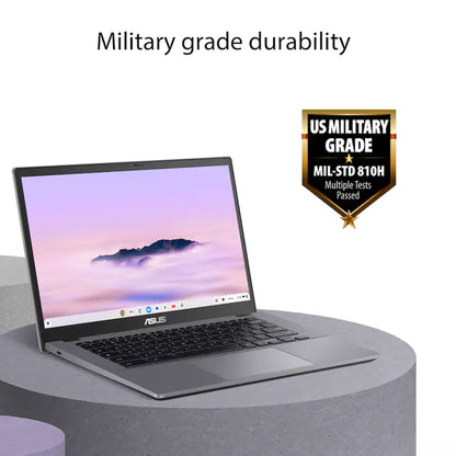 ASUS CX34 14" FHD Chromebook Plus Laptop with Google AI - Intel Core i5 - 8GB Memory,128GB SSD (Rock Grey) with Laptop Bag and Cables