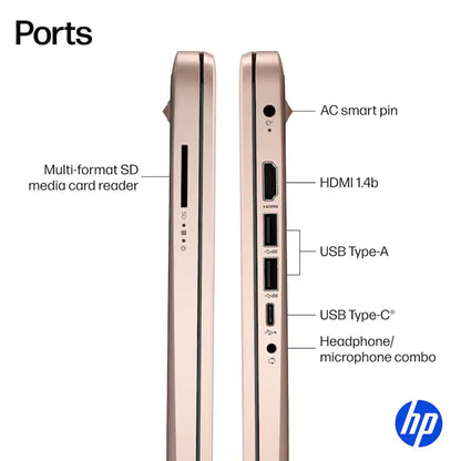 HP 14" Laptop - Intel Celeron N4500 2021 - 4GB Memory, 64GB eMMC (Pale Rose Gold) with Laptop Bag and Cables