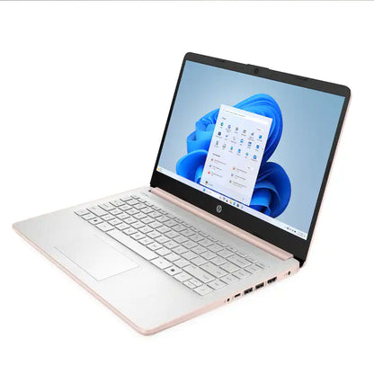 HP 14" Laptop - Intel Celeron N4500 2021 - 4GB Memory, 64GB eMMC (Pale Rose Gold) with Laptop Bag and Cables