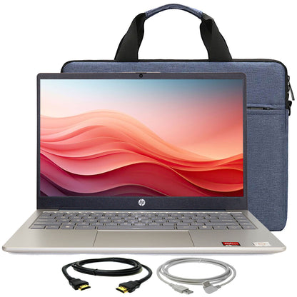 HP 14" HD Windows Laptop AMD Athlon 7120 - 4GB RAM, 128GB UFS (Moonlight Blue) with Laptop Bag and Cables