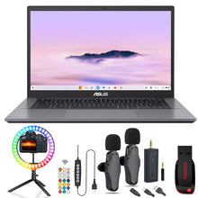 ASUS CX34 14" FHD Chromebook Plus Laptop with Google AI - Intel Core i5 - 8GB Memory, 128GB SSD (Rock Grey) Complete Creator Bundle