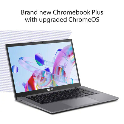 ASUS CX34 14" FHD Chromebook Plus Laptop with Google AI - Intel Core i5 - 8GB Memory, 128GB SSD - Rock Grey + SanDisk Cruzer Blade USB Flash Drive - 64GB + Vidpro 2-Person Wireless Lavalier Microphone Set + Vivitar Vlog Essentials 8" Full Color RGB LED Ri