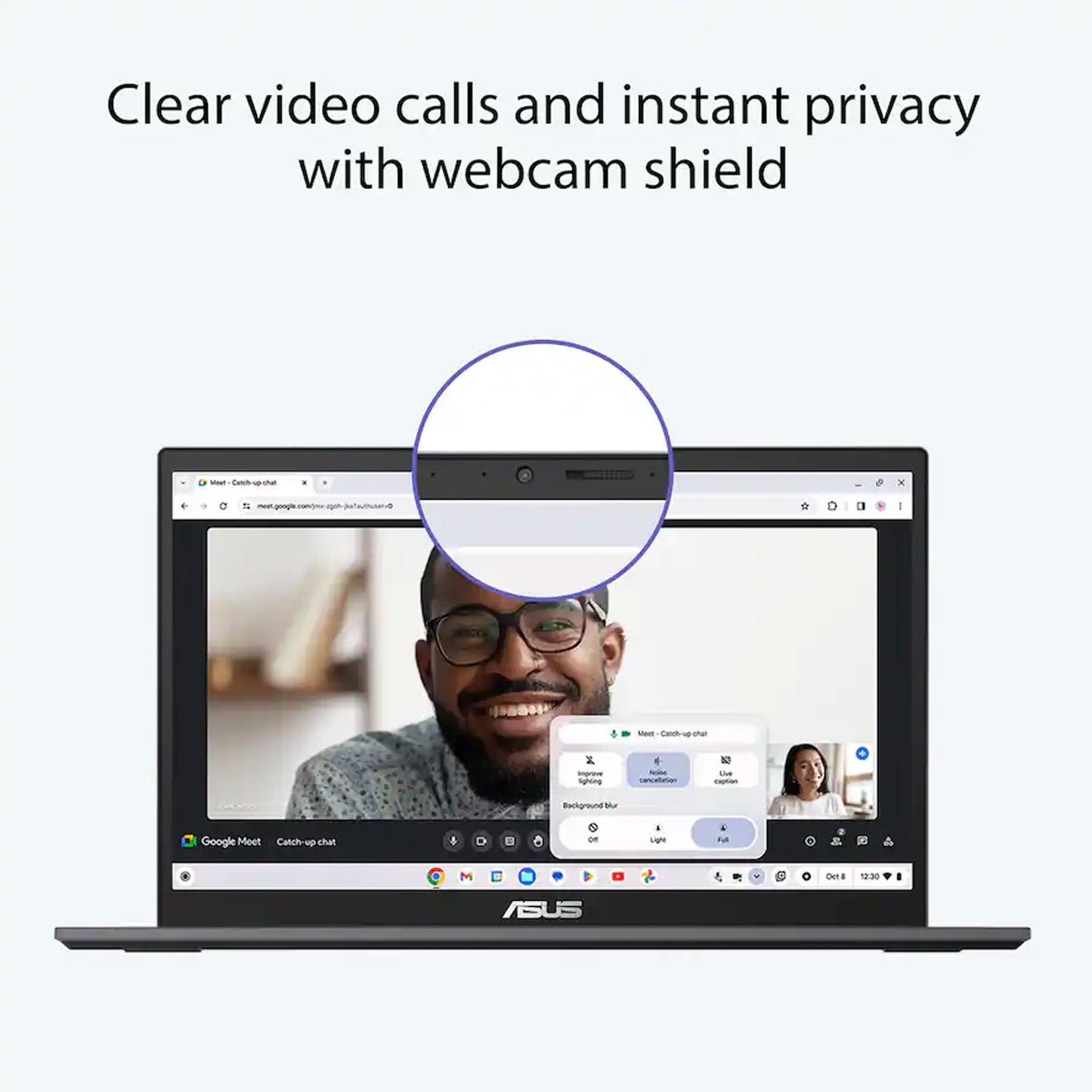 ASUS CX34 14" FHD Chromebook Plus Laptop with Google AI - Intel Core i5 - 8GB Memory, 128GB SSD - Rock Grey + SanDisk Cruzer Blade USB Flash Drive - 64GB + Vidpro 2-Person Wireless Lavalier Microphone Set + Vivitar Vlog Essentials 8" Full Color RGB LED Ri