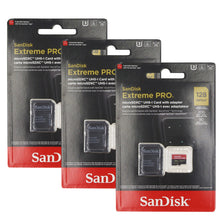 3x Sandisk 128GB Extreme Pro UHS-I Micro SD Up to 200MB/s Read 90MB/s Write with SD Adapter