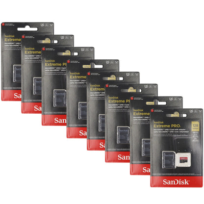 8x Sandisk 128GB Extreme Pro UHS-I Micro SD Up to 200MB/s Read 90MB/s Write with SD Adapter