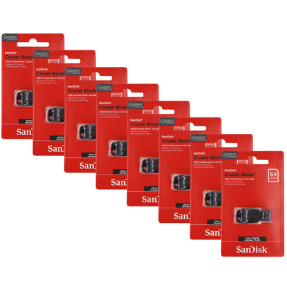 8x SanDisk Cruzer Blade USB Flash Drive - 64GB (Red)