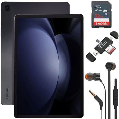 Samsung Galaxy Tab A9+ Plus 11" 64GB Wi-Fi Android Tablet 2024 Model - Graphite with SanDisk 32GB SDHC Memory Card, Card Reader, JBL T110 In Ear Headphones