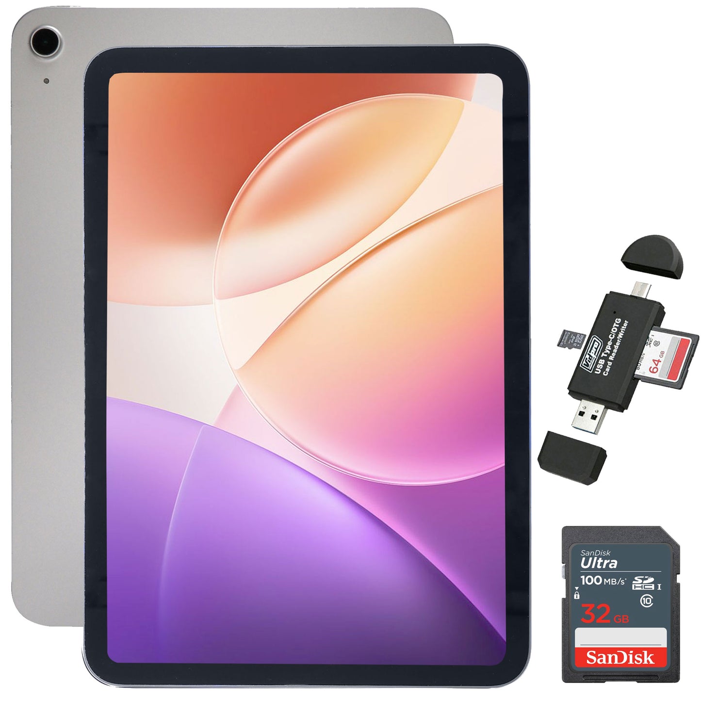 Apple 11" iPad A16 Chip Wi-Fi Tablet (128GB, Silver) with Sandisk 32GB SDHC Ultra Memory Card and Card Reader