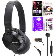 Sony MDR-ZX110NC Noise-Canceling On-Ear Headphones with JBL T110 in Ear Headphones and Fitness and Wellness Plus Software