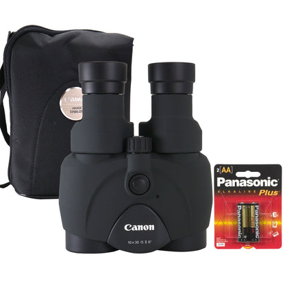 Canon 10x30 IS II Image Stabilized Binoculars with 2X AA Rechargeable Battery and Charger