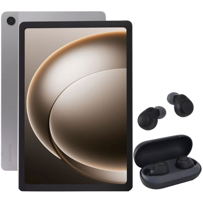 Samsung Galaxy Tab A9+ Plus 11" 64GB Wi-Fi Android Tablet 2024 Model - Silver with Sony WF-C700N Truly Wireless Noise Canceling In-Ear Headphones (Black)