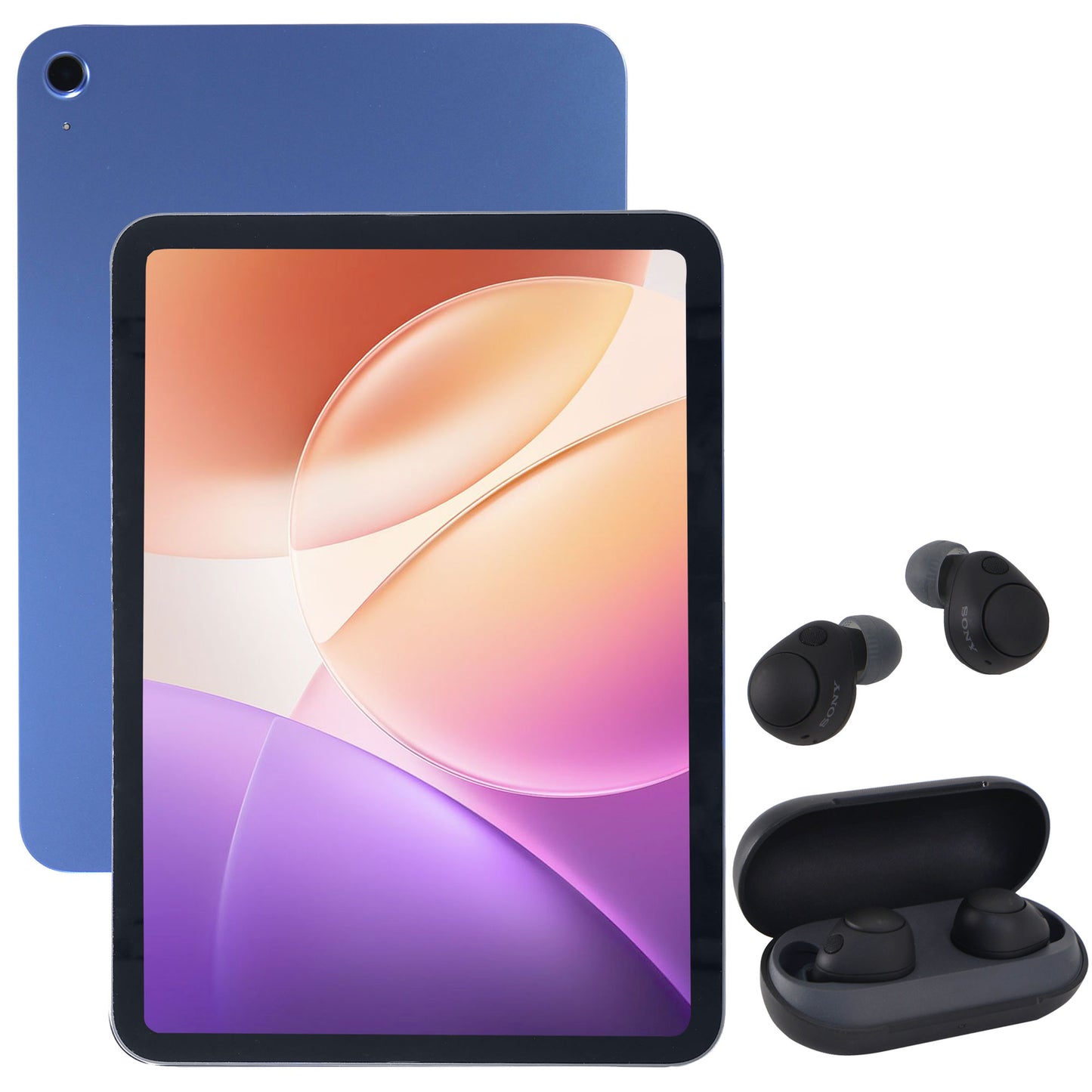 Apple 11" iPad A16 Chip Wi-Fi Tablet (128GB, Blue) with Sony WF-C700N Truly Wireless Noise Canceling In-Ear Headphones (Black)