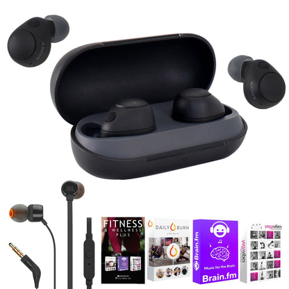 Sony WF-C700N Truly Wireless Noise Canceling In-Ear Headphones (Black) with In Ear Headphones and Fitness and Wellness Plus Software