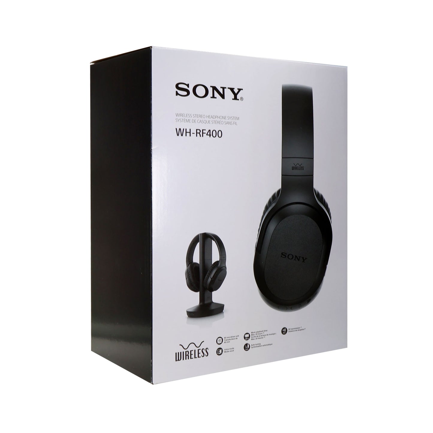 Sony RF400 Wireless Home Theater Headphones for Watching TV (WHRF400), Black
