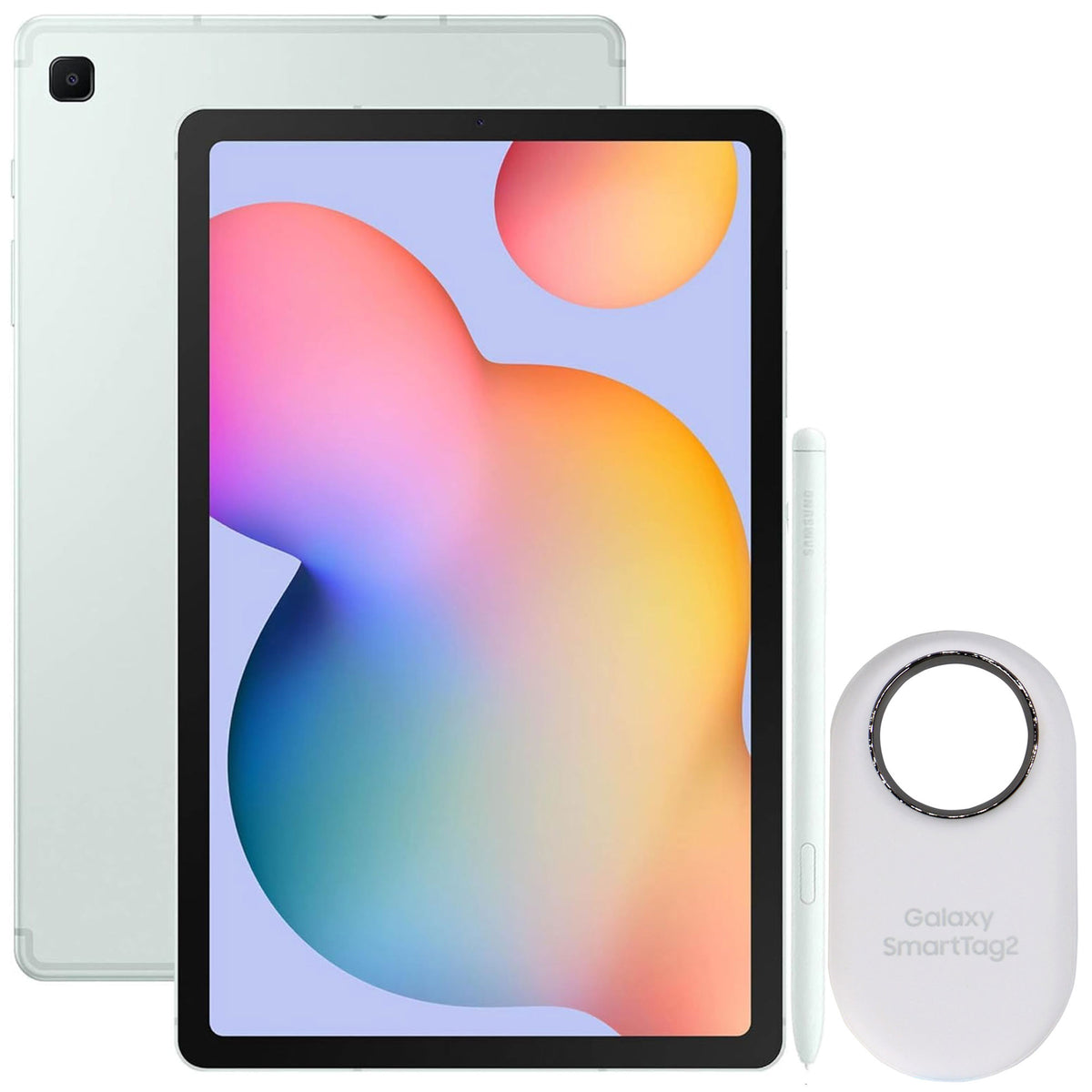 Samsung Galaxy Tab S6 Lite 10.4" 64GB WiFi Tablet, S Pen Included, Mint + Samsung SmartTag2 Bluetooth UWB IP67 Water and Dust Resistant, Findable via App
