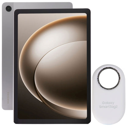Samsung Galaxy Tab A9+ Plus 11" 128GB Wi-Fi Android Tablet 2024 Model - Silver + Samsung SmartTag2 Bluetooth + UWB, IP67 Water and Dust Resistant, Findable via App