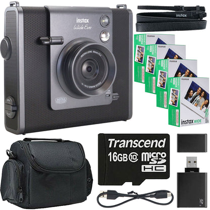 FUJIFILM instax WIDE EVO Hybrid Instant Film Camera with 4x INSTAX WIDE 2X10 Film Basic Bundle