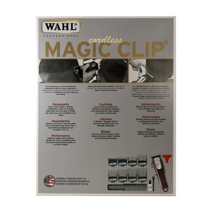 Wahl Professional Cord/Cordless Magic Clip 08148-308 with Wahl Professional Power Station Multi-Charge 3 Tools At Once and Flat Top Comb White