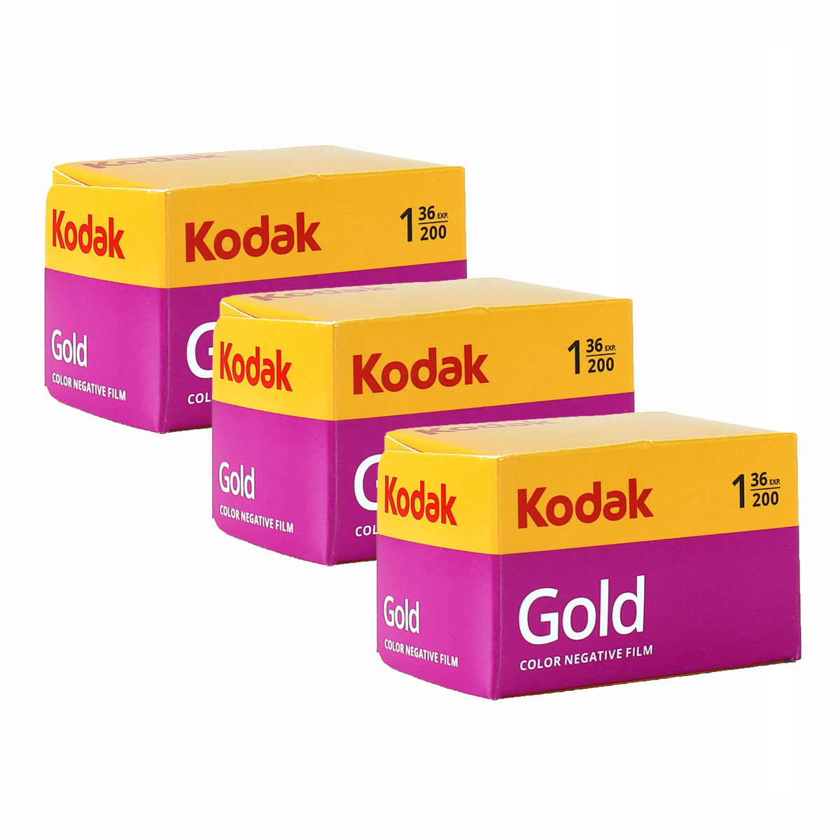 3x Kodak GOLD 200 Color Negative Film (35mm Roll Film, 36 Exposures)