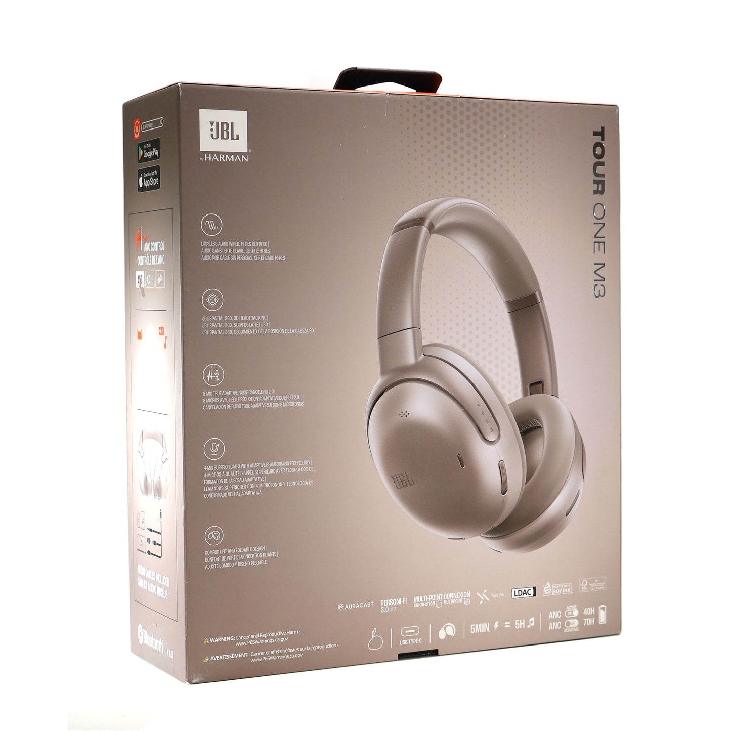 JBL Tour One M3 Wireless Over-Ear Noise Cancelling Headphones - Latte