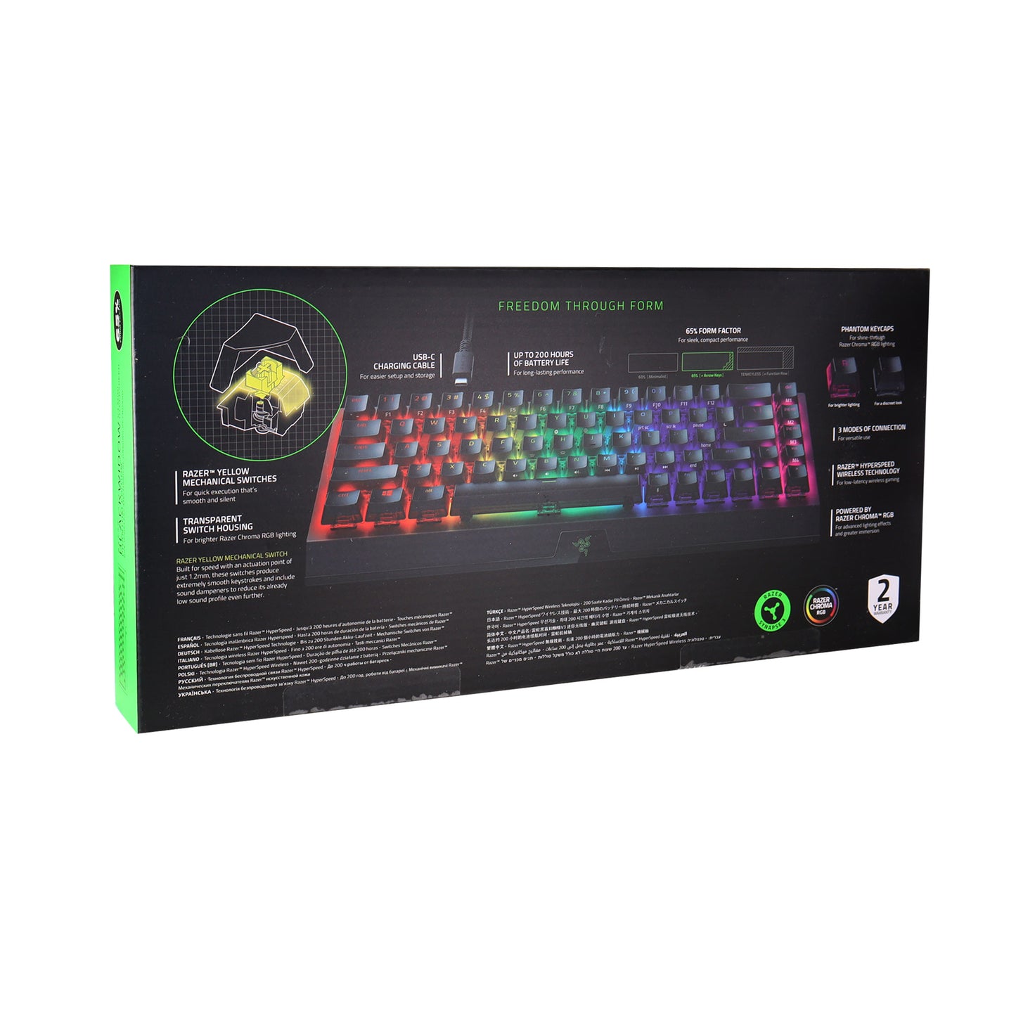 Razer BlackWidow V3 Mini Hyperspeed Phantom Edition Wireless Gaming Keyboard - Black