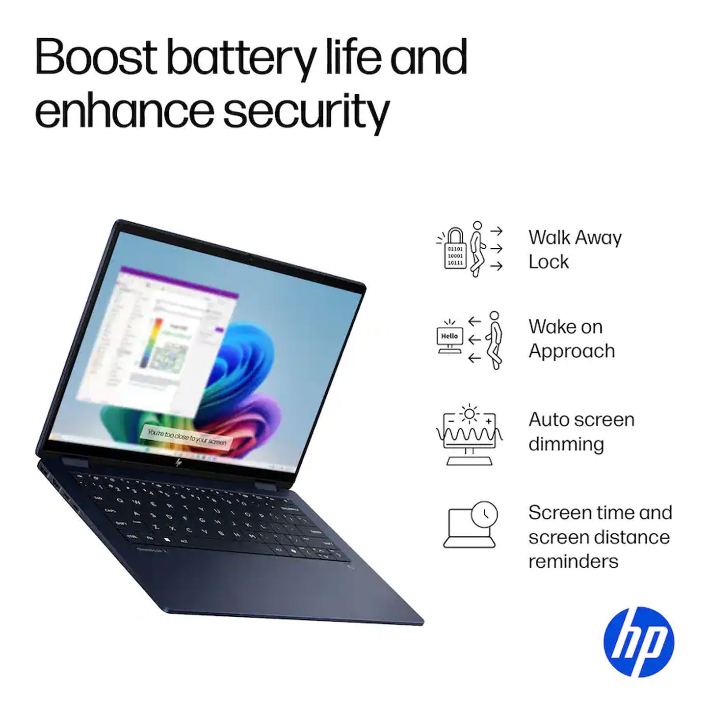 HP OmniBook X Flip 14" 2K Touch-Screen Laptop - Intel Core Ultra 7 256V 2024 - 16GB Memory, 1TB SSD (Atmospheric Blue)