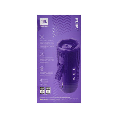 JBL Flip 7 Portable Waterproof Bluetooth Wireless Speaker (Purple) with JBL T110 in Ear Headphones