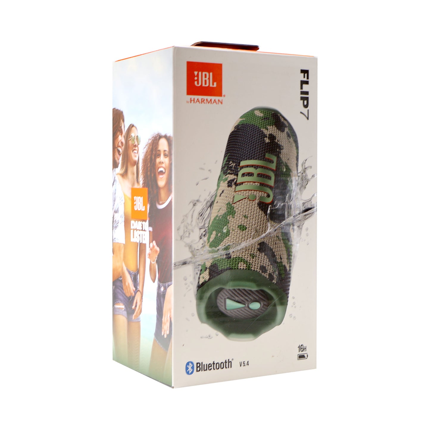 JBL Flip 7 Portable Waterproof Bluetooth Wireless Speaker (Camoflauge) with JBL T110 in Ear Headphones